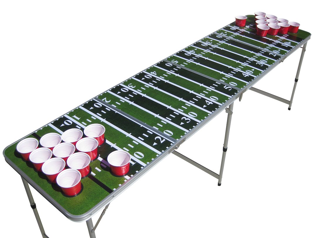 Football Field Game Pong Table with Predrilled Cup Holes
