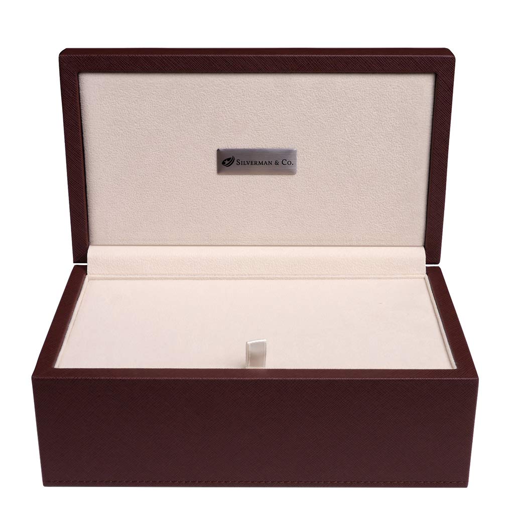 Silverman & Co. Double 9 Large Black Domino Set - Brown Case