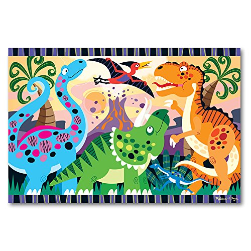 Melissa & Doug Dinosaur Dawn Jumbo Floor Puzzle (24 Pieces, 2 x 3 Feet), Jigsaw Puzzle for Preschoolers and Kids Ages 3+ - FSC Certified