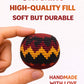 Funny Guy Mugs Footbag Balls 3 Pack Handmade Crocheted Kick Toss Balls from Guatemala Assorted Patterns Burgundy Black