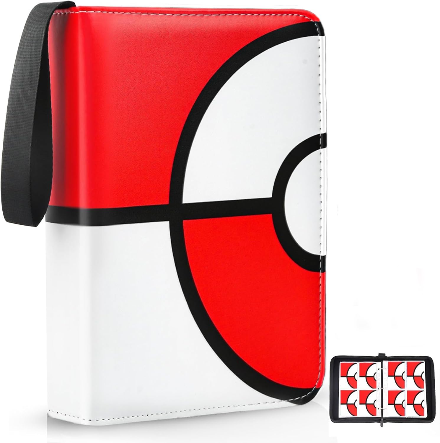 Card Binder 4 Pocket, Trading Card Holder Fits 400 Cards with 50 Removable Sleeves, Large Capacity & Waterproof Zipper Album Holder for Trading Card
