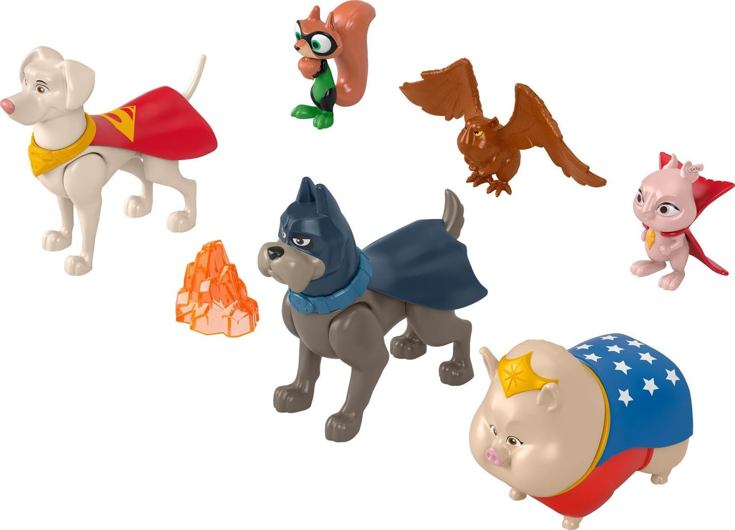 Fisher-Price DC League of Super-Pets Preschool Toys Figure Multipack, Krypto Ace PB Chip Pigasus & Lulu for Pretend Play Kids Ages 3+ Years