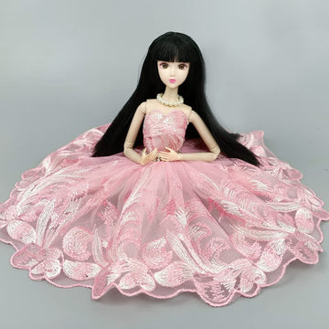 Fashion Tutu Ballet Dress for 11.5" Doll Clothes Outfits 1/6 Dolls Accessories Rhinestone 3-Layer Skirt Ball Party Gown (Pink)