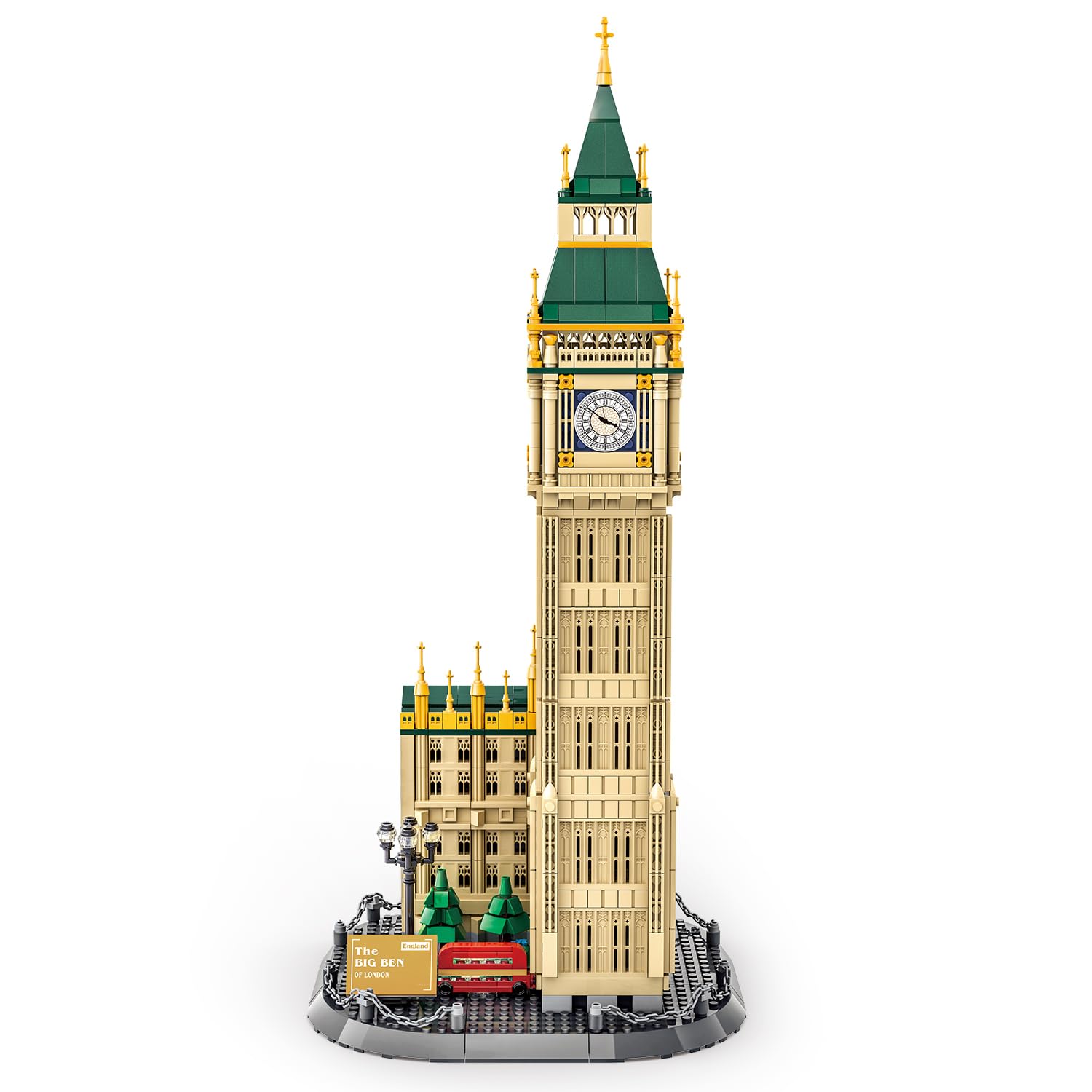 Apostrophe Games Big Ben Building Block Set (1,095 Pieces) London's Big Ben Clock Tower Famous Landmark Series - Architecture Model for Kids