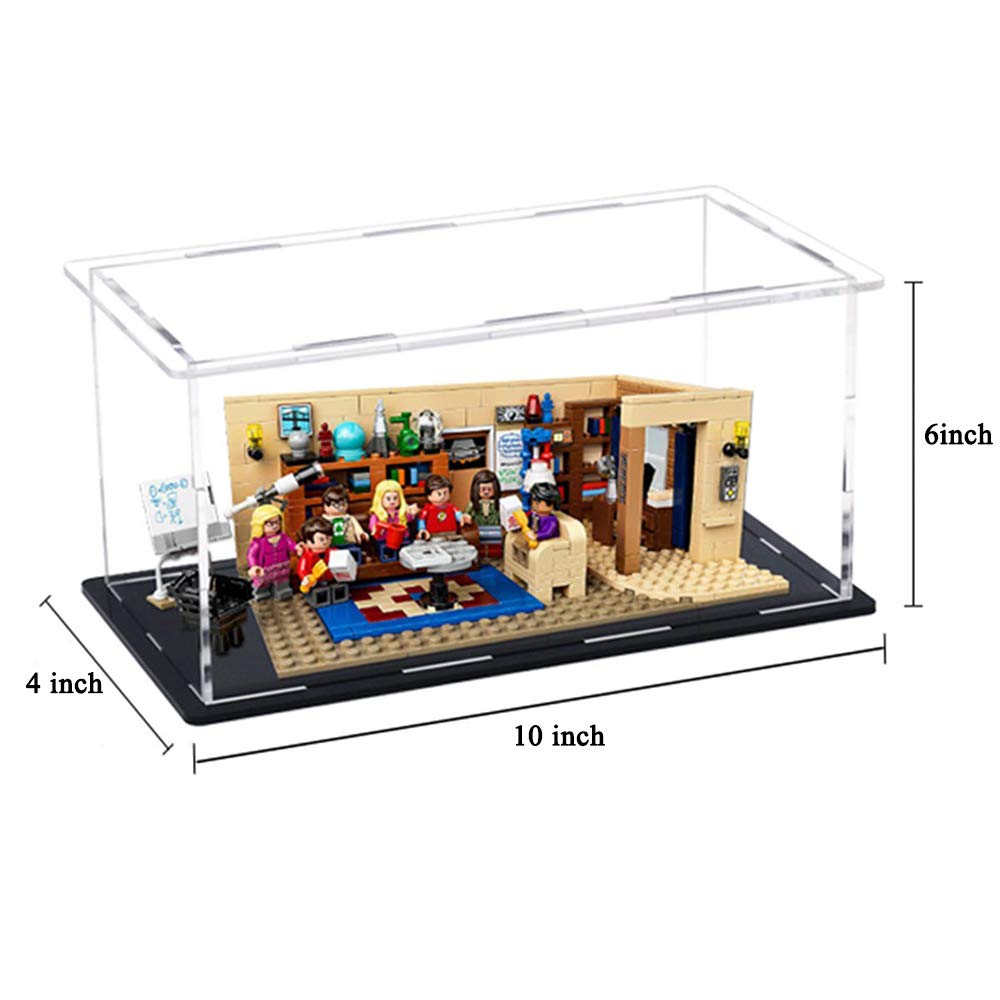 Self-Assembly Acrylic Display Case,Deluxe Dustproof Showcase,Cube Countertop Box for Pop Figures Collectibles Toys,Need Remove The Protective Film