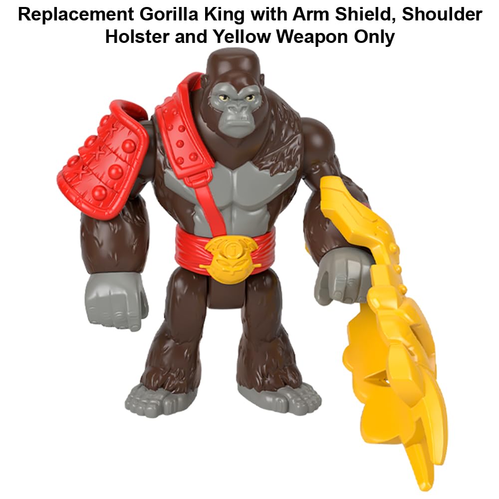 Fisher-Price Replacement Part Imaginext Gorilla Fortress Playset - HML57 - GYX00 ~ Replacement Posable Gorilla King with Arm Shield, Shoulder Holster