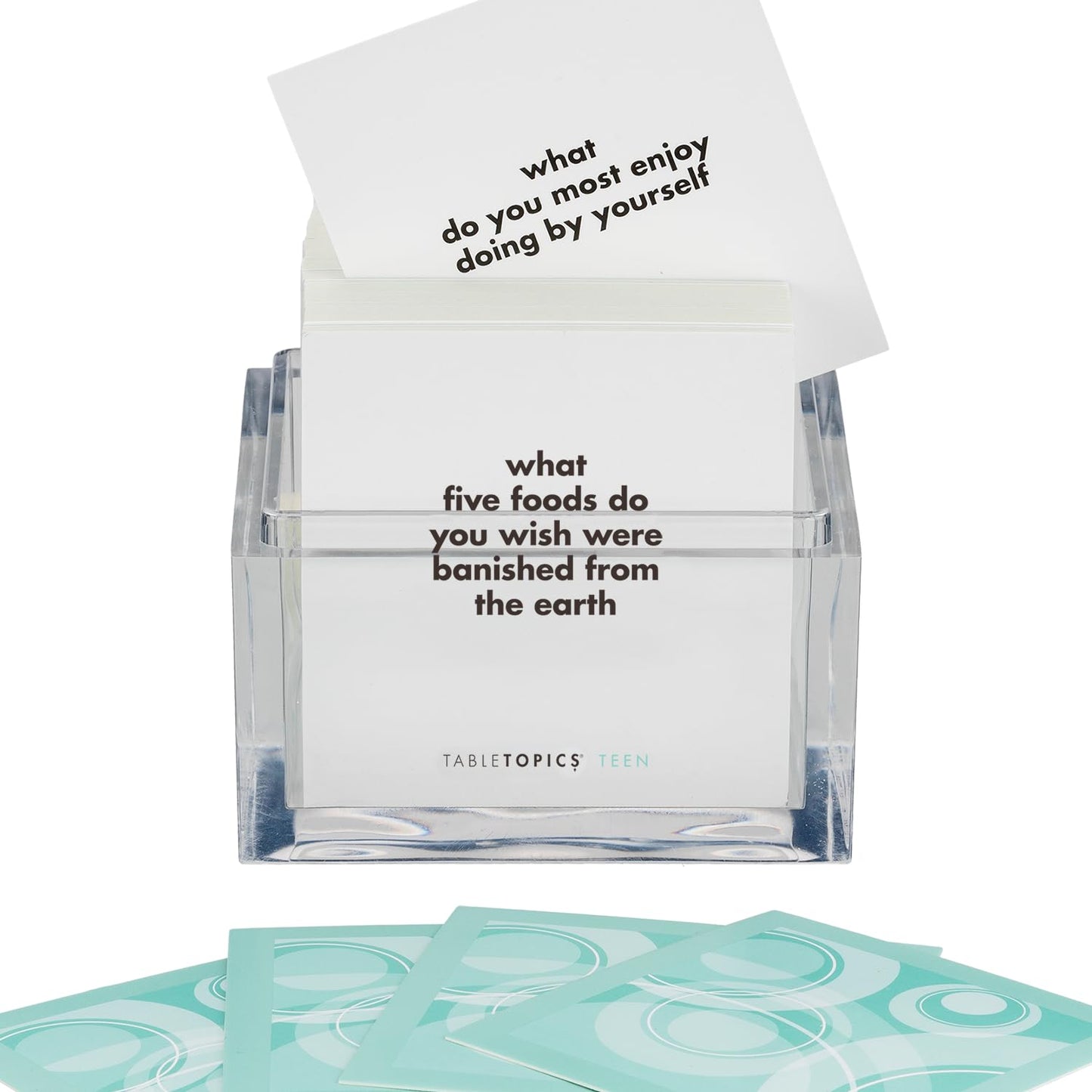 TableTopics Teen Conversation Cards for Teenagers with Their Family & Friends, 135 Fun Questions for Connection at Dinnertime, Hangouts, Game Night