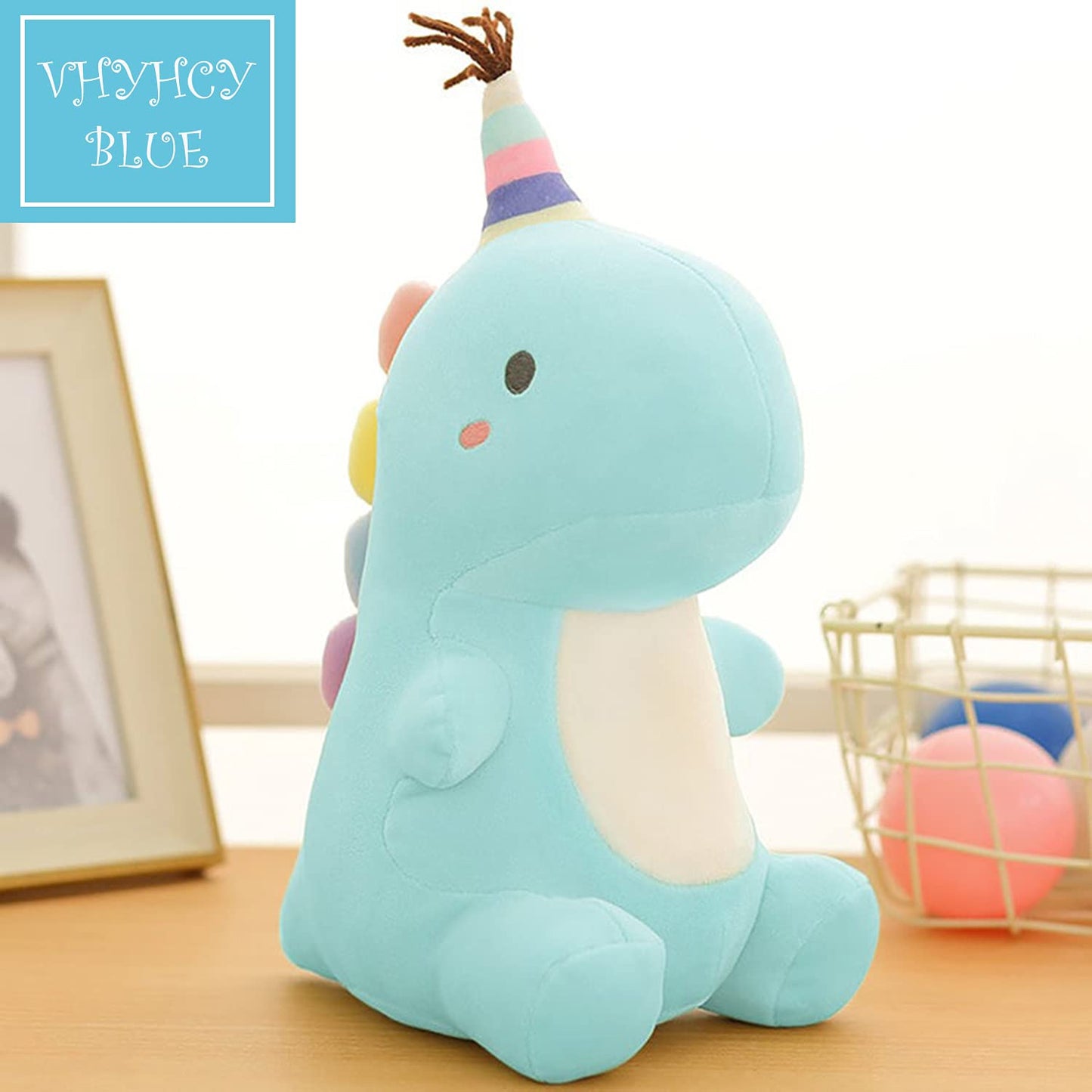 VHYHCY Stuffed Animal Plush Toys, Cute Dinosaur Toy, Soft Dino Plushies for Kids Plush Doll Gifts for Boys Girls (Blue, 19.7 Inch)