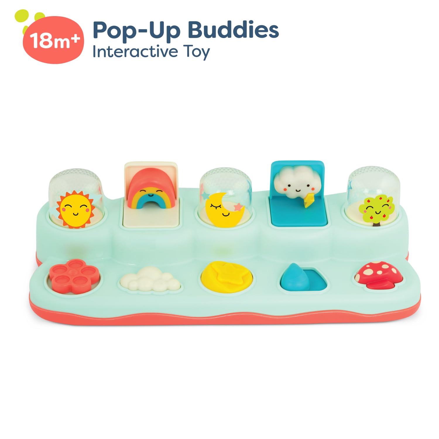 B. toys - Pop-Up Buddies - Cause and Effect Play - Learning Toys for Babies - Interactive Toy with Sun, Rainbow, Star - 18+ Months
