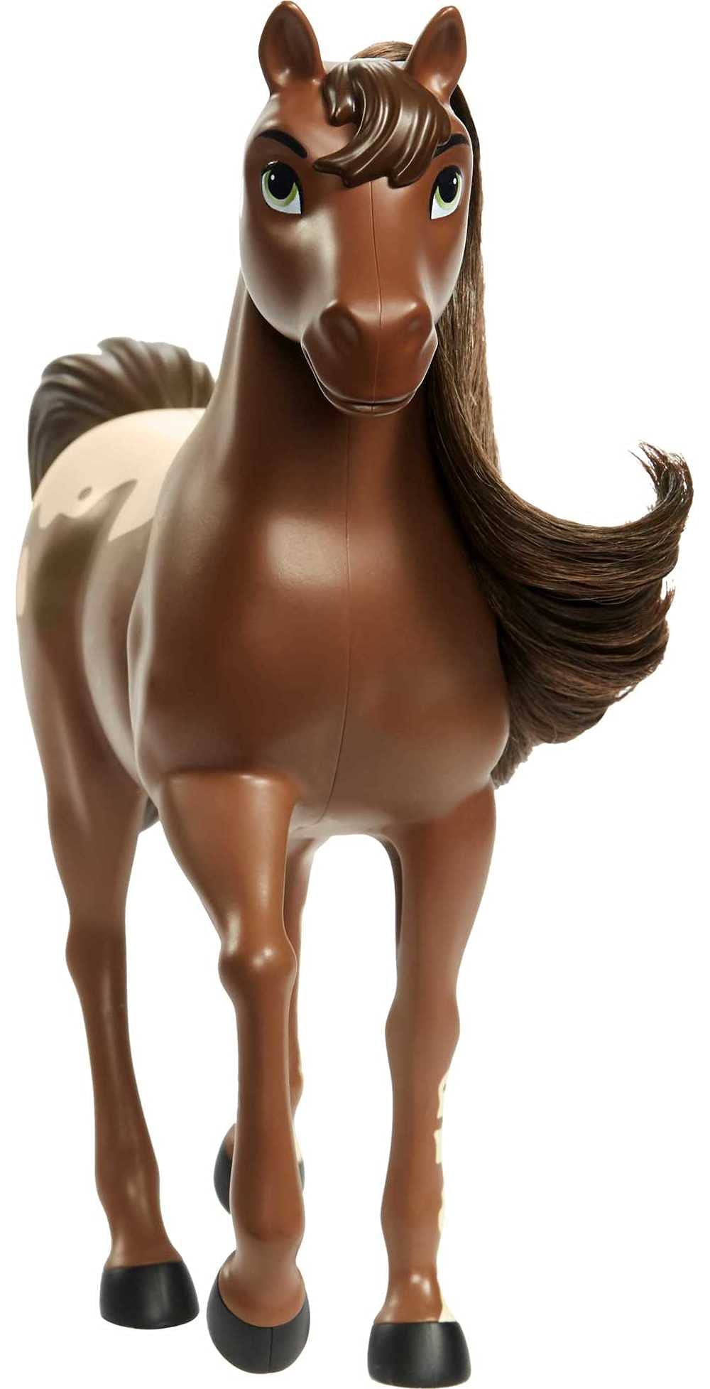 Mattel Spirit Untamed Herd Horse (Approx. 8-in), Moving Head, Chestnut Pinto with Long Black Mane & Playful Stance, Great Gift for Horse Fans Ages 3