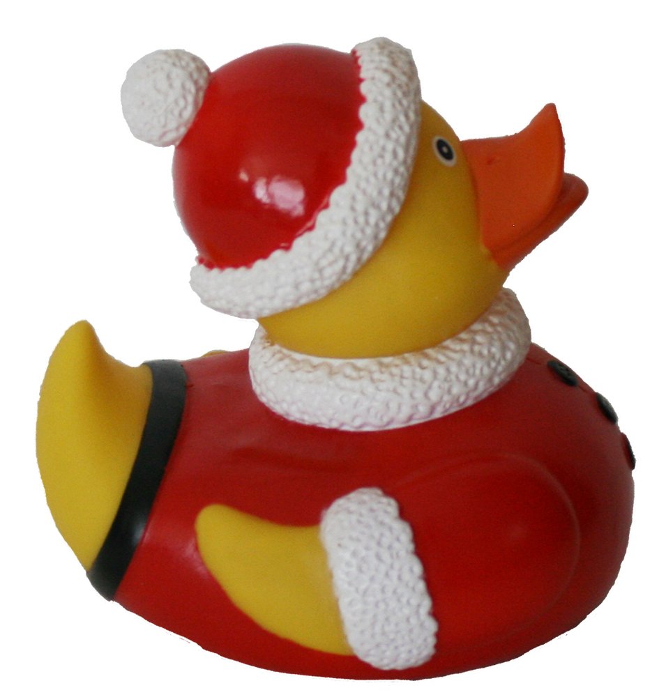 Santa Rubber Duck Bigger 5", Waddlers Brand, Rubber Ducky Christmas Stocking Stuffer, for All Ages