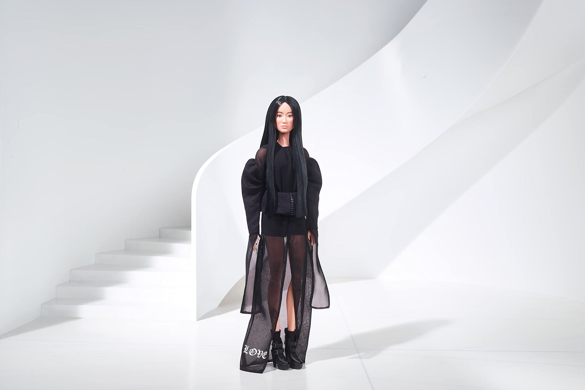 Barbie Tribute Collection Vera Wang Doll, Wearing Black Romper and Chiffon Dress, with Doll Stand & Certificate of Authenticity, Gift for Collectors
