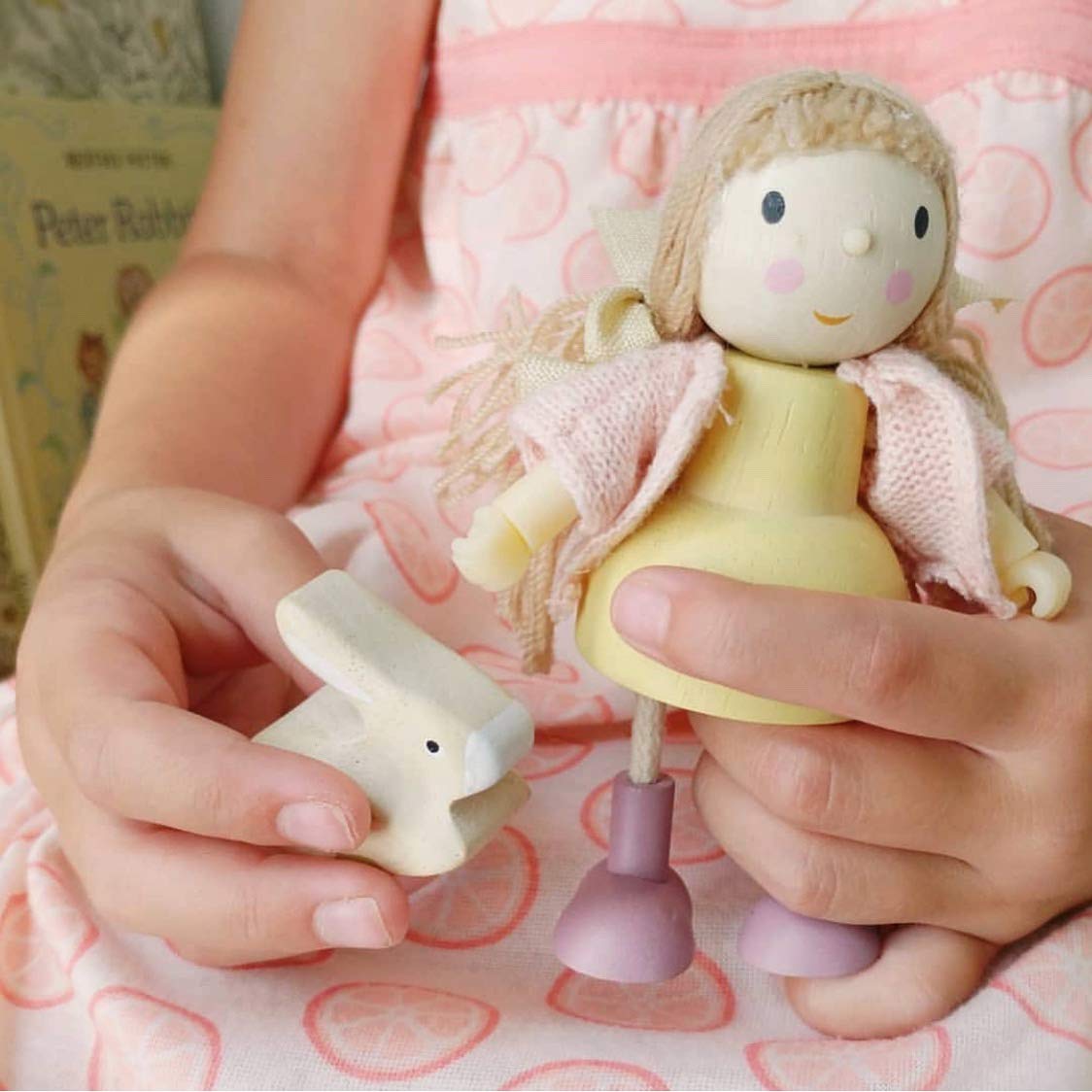 Tender Leaf Toys - The Goodwood Family - Wooden Miniatures Flexible Doll, Multicultural Action Figure for Dollhouse - Encourage Creative and