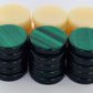 Manopoulos 30 Acrylic Backgammon Checkers - Chips Green & Ivory 1.4 inches