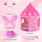 Playz 5pc Princess Castle Play Tent for Kids Glow in Dark Pink Princess Pit