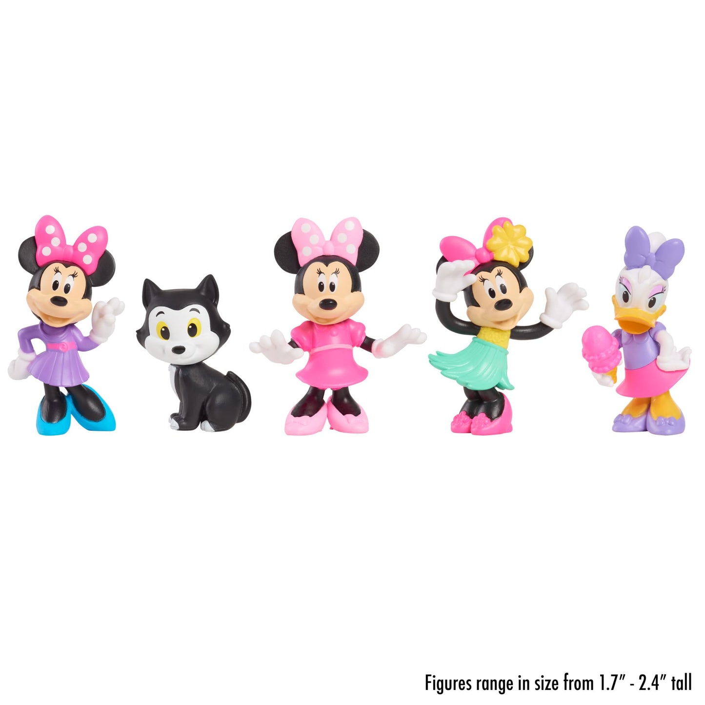 Just Play Disney Junior Minnie Mouse Mini Figures 5 Pack, 1.75" to 2.75" Tall; Toys for Kids Ages 3+