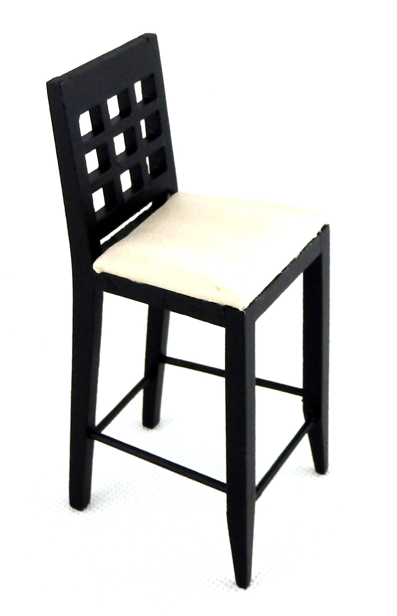 Melody Jane Dolls Houses Black Bar Stool High Chair Miniature Kitchen Pub Furniture 1:12