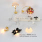 iLAND Dollhouse Accessories of Dollhouse Lights Celestial Gold Ceiling Lamp w/Plug & Hook and Loop Dots, Star Light Modern Miniature Lamp Mini House