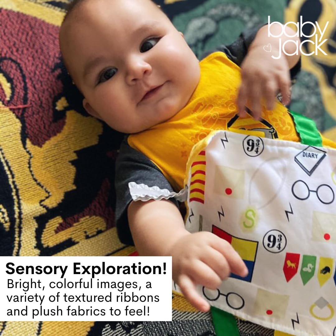 Lovey Chew Blanket Crinkle Toy Tag Square Sensory by Baby Jack (Wizard)