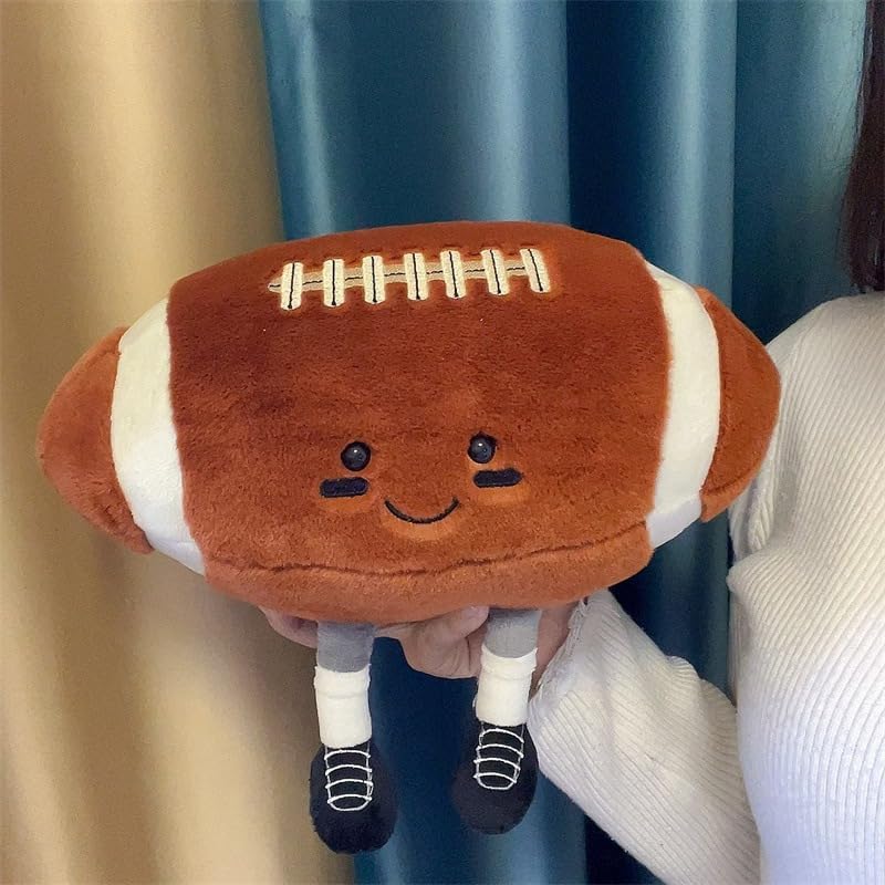 XIZHI 12" Cute Football Plush Toys Soft Stuffed Sport Throw Pillow Plush Ball Gift for Kids Birthday and Christmas Decoration (Rugby)