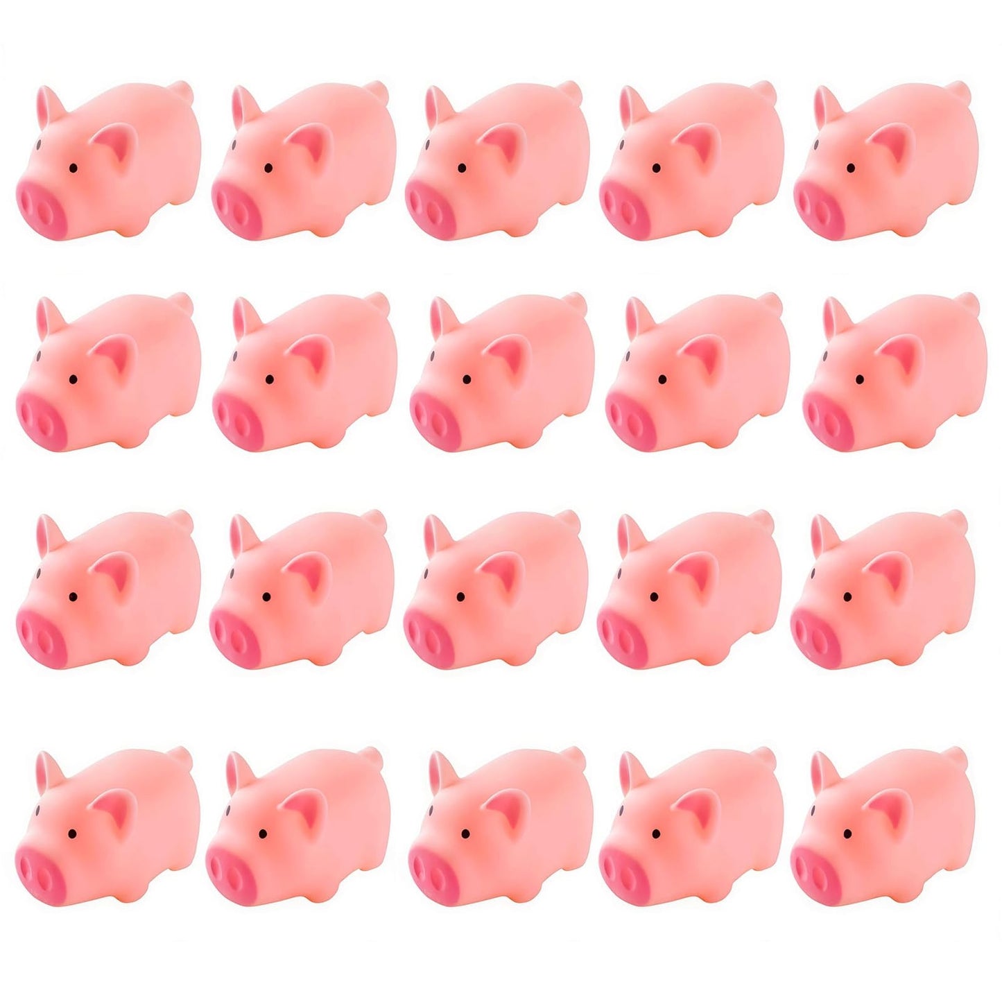 HAKACC 20 PCS Mini Squeezable Pig Bath Toys, Pink Rubber Squeaky Baby Bathtub Toys for Baby Shower Party Favors