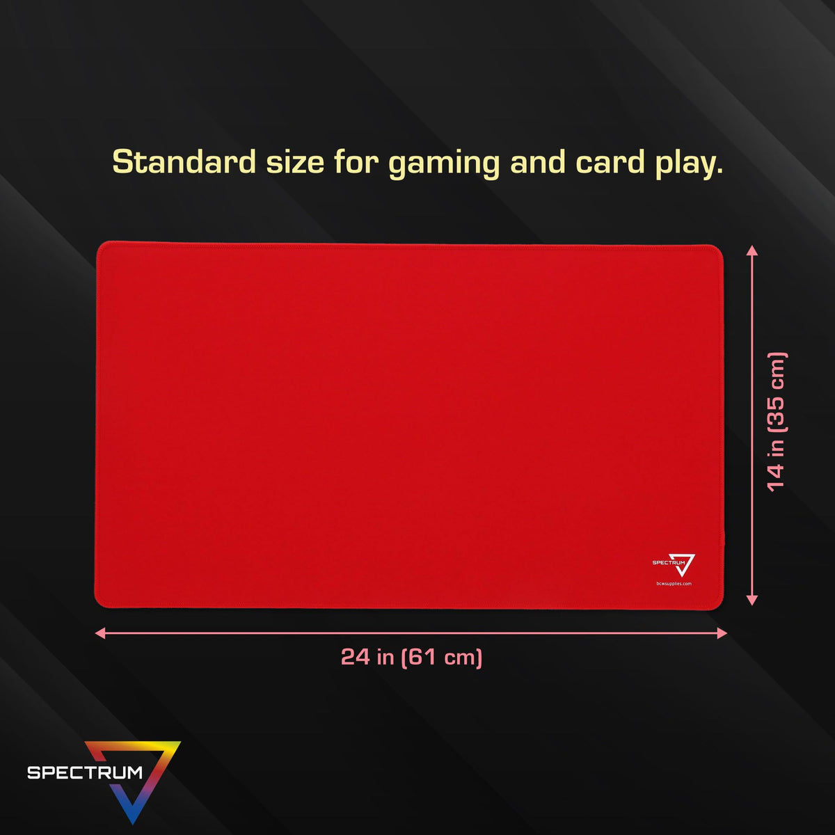 BCW Spectrum Playmat - Red (24" x 14") | Stitched Edges for Durability | Ideal for TCG, Tabletop Gaming & Magic: The Gathering