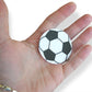 Novel Merk Soccer Sports Ball Vinyl Stickers - 2” Round Individual Decals for Laptop, Water Bottle, Phone, Party Favors, & Decor - Adheres to Clean