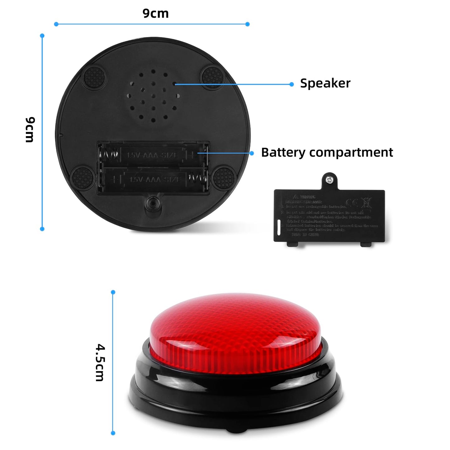 AndiluluBear Buzzers for Trivia Games, Family Feud Buzzers for Adults, Game Buzzers with Lights and Sound, Answer Buzzers for Classroom, Perfect