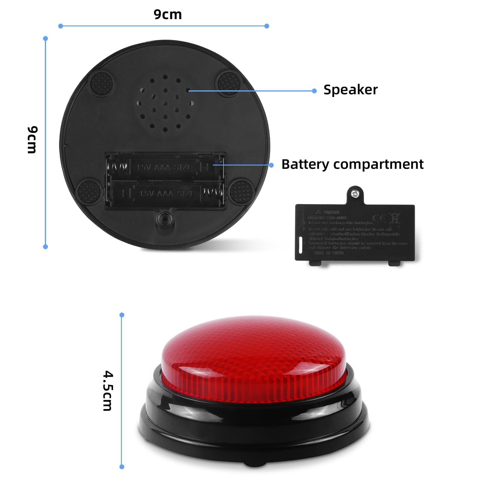 AndiluluBear Buzzers for Trivia Games, Family Feud Buzzers for Adults, Game Buzzers with Lights and Sound, Answer Buzzers for Classroom, Perfect