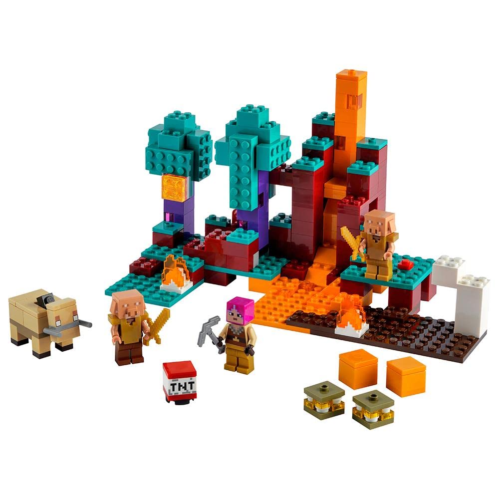 LEGO Minecraft The Warped Forest 21168 Hands-on Minecraft Nether Creative Playset; Fun Warped Forest Building Toy Featuring Huntress, Piglin and