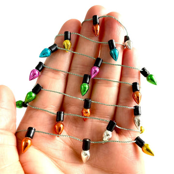 Peachcor Christmas Lights String of Miniature, Dollhouse Miniature Fake Light, Christmas Tree Fairy Lights Decorative, Metalic Multicoloured Dollhouse