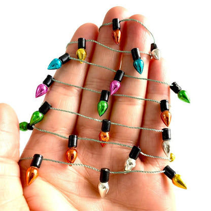 Peachcor Christmas Lights String of Miniature, Dollhouse Miniature Fake Light, Christmas Tree Fairy Lights Decorative, Metalic Multicoloured Dollhouse