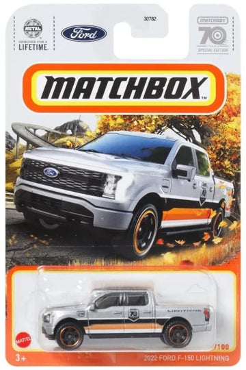 Matchbox 2022 Ford F-150 Lightning Truck, 1:64 Scale Diecast, Kid, Unisex, Multicolour, Pull-Back, Special Edition 20/100