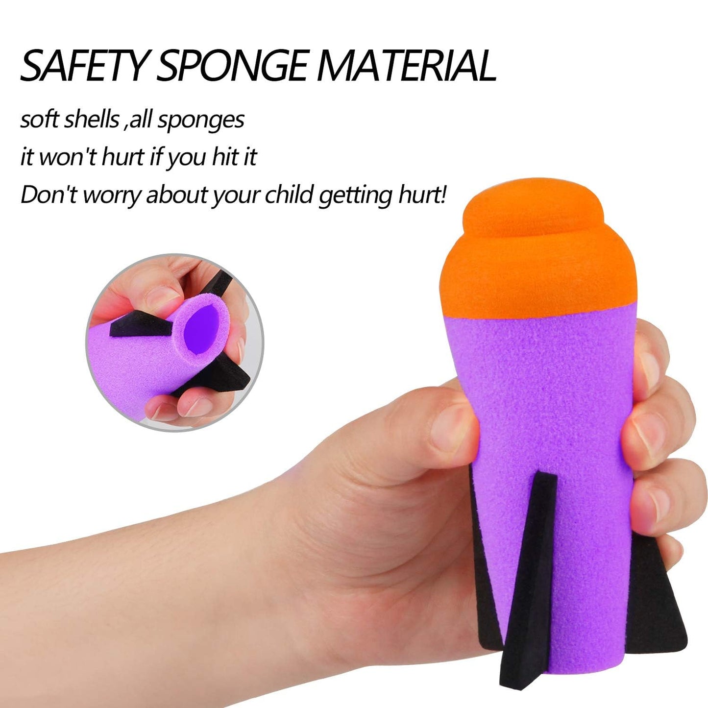 Ruibytree Mega Missile Refills for Nerf N-Strike Elite, 4 Packs, Purple