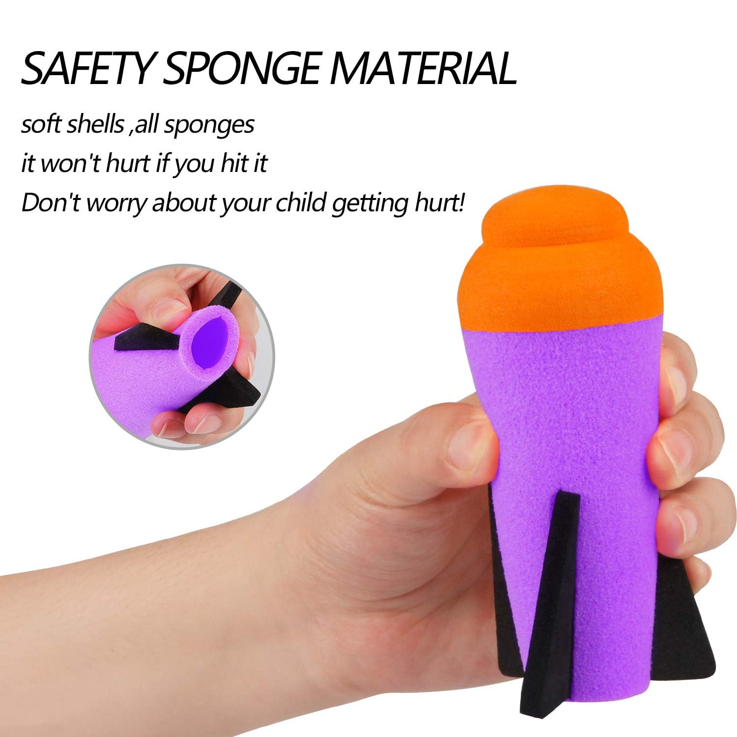 Ruibytree 6 Packs Mega Missile Refills for Nerf N-Strike Elite, Purple