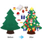 Abakuku 3FT DIY Felt Christmas Tree for Kids with 31pcs Detachable Ornaments,Wall Hanging Xmas Christmas Decorations with String Light (Batteries Not