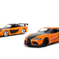Jada Fast & Furious 1:32 Han's Mazda RX-7 & Toyota GR Supra Die-cast Car Twin Pack, Toys for Kids and Adults