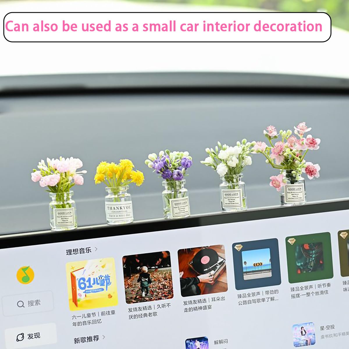 2 Pcs Miniature Flower Vases with Peach Blossoms - Handmade Dollhouse Vases for Micro Landscape, Resin Floral Decorations for Fairy Garden Scenes,Car