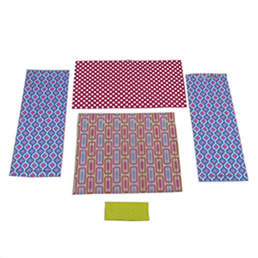 Mattel Replacement Barbie Size Shower Curtain, Blanket, 2 Hammocks and Towel for Barbie Camper Playset - FBR34, Pink, Blue, Yellow