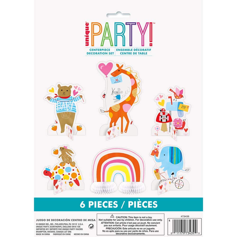 Assorted Design Zoo Baby Shower Centerpiece Decorations - Pack of 6, Charming & Eye-Catching Design - Great Decor For Your Little One's Special Day