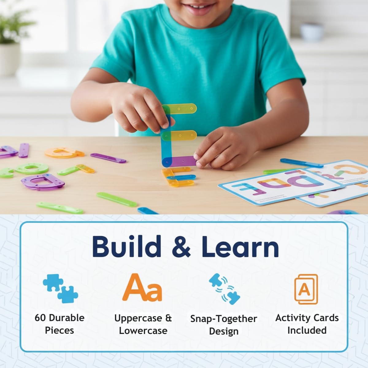 Fun Express Letter Construction Activity Set - 60 Pieces - Educational and Learning Activities for Kids