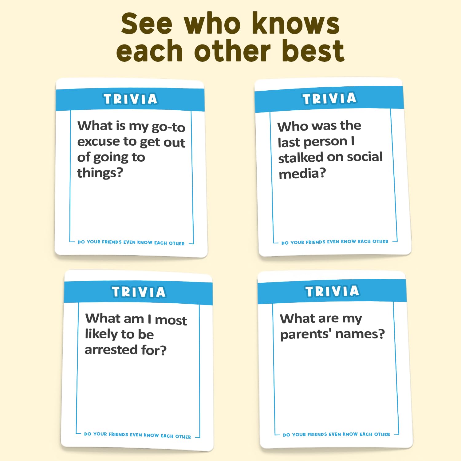 Do Your Friends Even Know Each Other? The Ultimate Party Game for Adults and Teens, Fun Card Game for Groups and a Great Friends Gift for Game Night