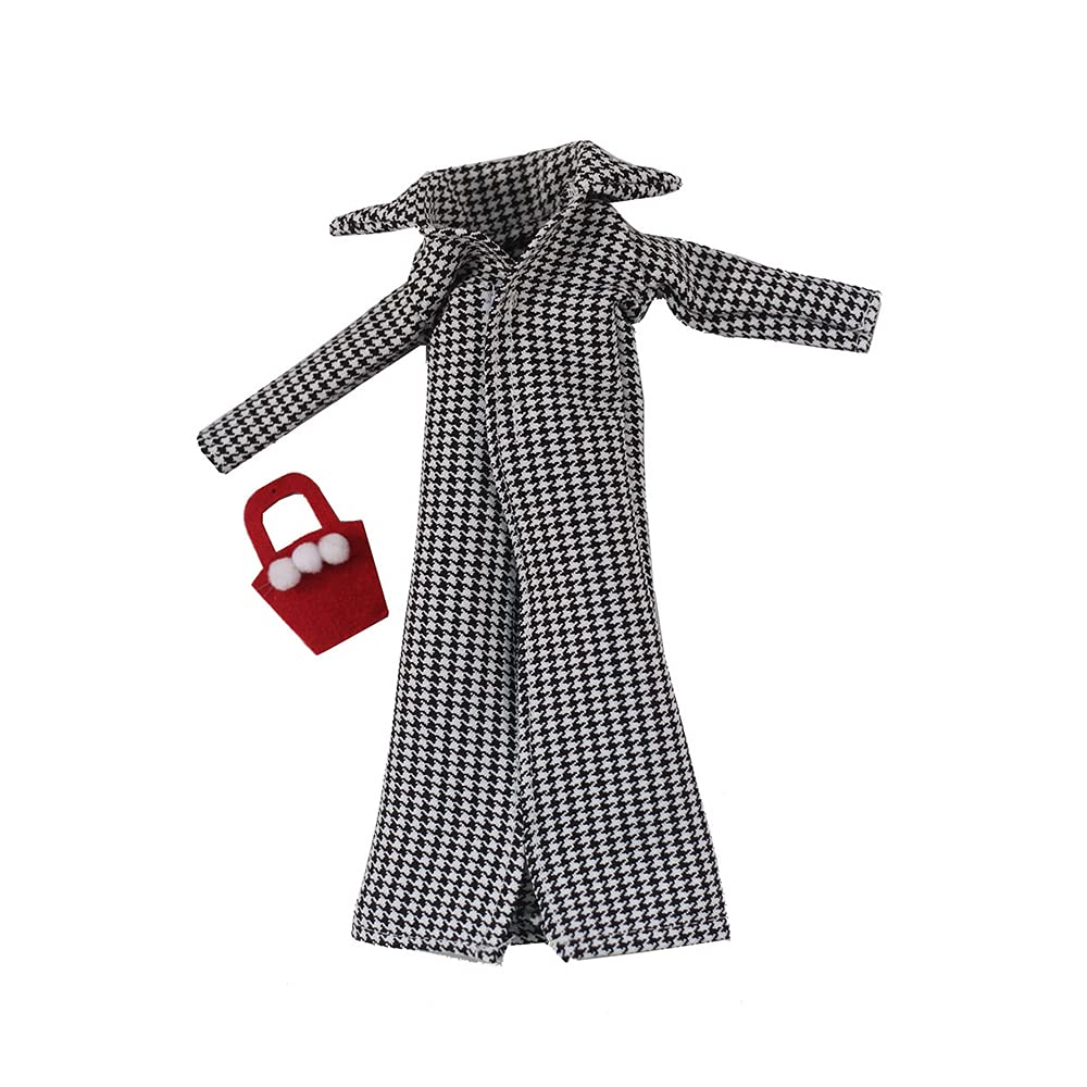 Doll Clothes, 5 Sets Outfits Houndstooth Coat Pants Windbreaker Hat for 11.5 inch Dolls Accessories Random Style