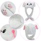 CICITOYWO Funny Plush Bunny Hat Ear Moving Jumping Rabbit Fun Cute Animal Flap Cap Unisex for Women Girls Children Party Holiday Halloween Christmas