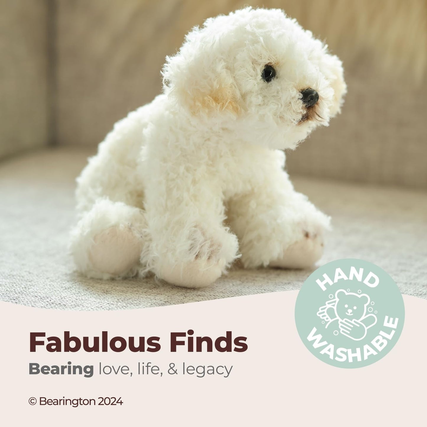 Bearington Dog Stuffed Animal - Puppy Realistic Stuffed Animals - Plush Dog Toys for Kids Poodle Labradoodle Plushies - Lil` Bisquit 6 Inch