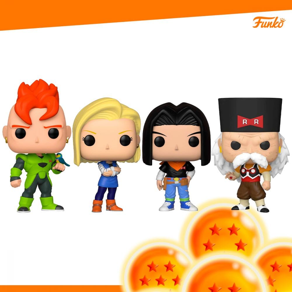 Funko Pop! Animation: Dragon Ball Z - Android 16-4PK - Collectible Vinyl Figure - Gift Idea - Official Products - Toys for Kids and Adults - Anime