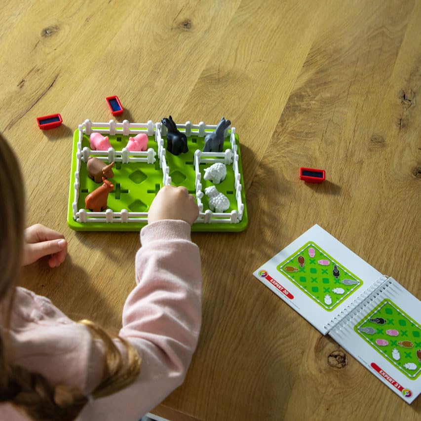 SmartGames Smart Farmer - Barnyard STEM Focused Cognitive Skill-Building Logic Puzzle Game with 60 Challenges for Ages 5+