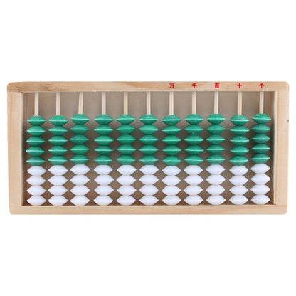 szzijia 9-Bead 11 Column Abacus Counting Frame for Kids Math Education Wooden Framed Green White Color