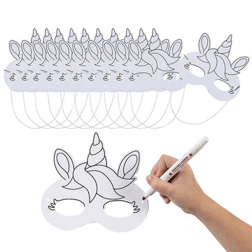 Color Your Own Unicorn Mask 1Dz - Crafts for Kids and Fun Home Activities