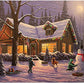 Bits and Pieces - 300 Large Piece Glow in The Dark Puzzle for Adults - Family Traditions by Artist Geno Peoples - Winter Christmas Cabin - Holiday
